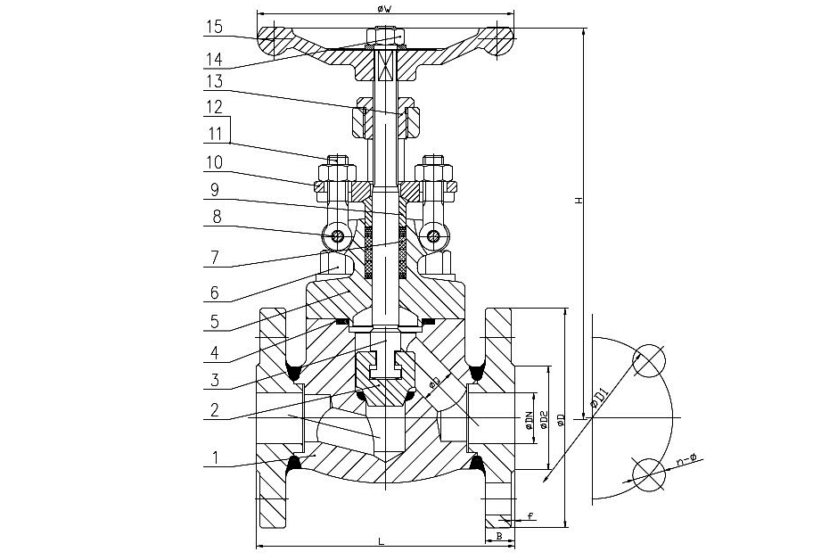 ANSI 150# SS316 Globe Valve 1